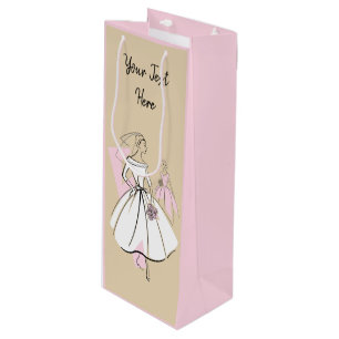 Fashion Bride Neutral Group Text pink wine Gift Bag