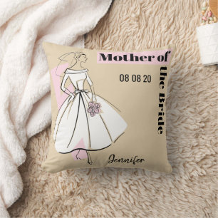 Fashion Bride Neutral Mother of Bride throw pillow