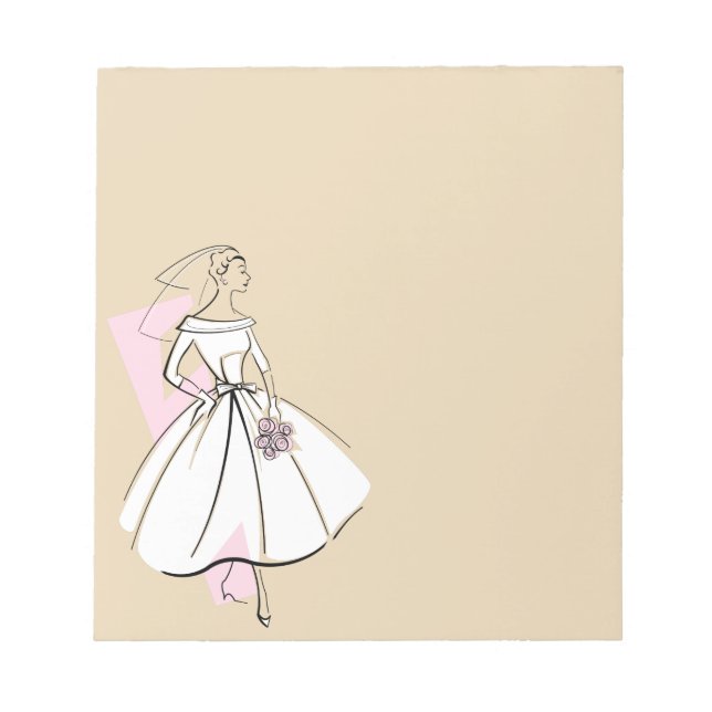 Fashion Bride Neutral notepad small (Front)