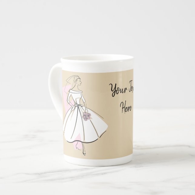 Fashion Bride Neutral Text mug bone china (Front Left)