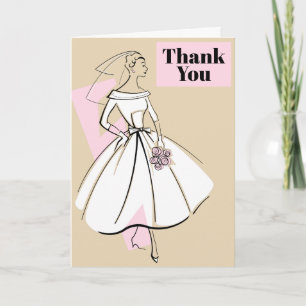 Fashion Bride Neutral Thank You Text card