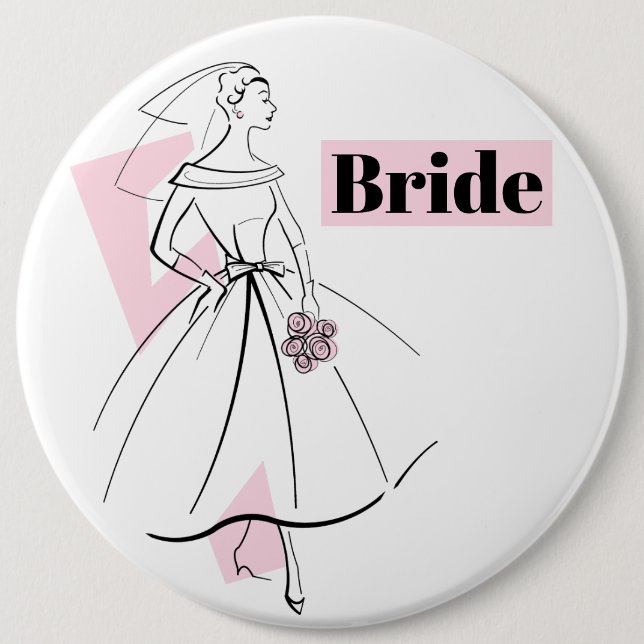 Fashion Bride Pink Bride button (Front)