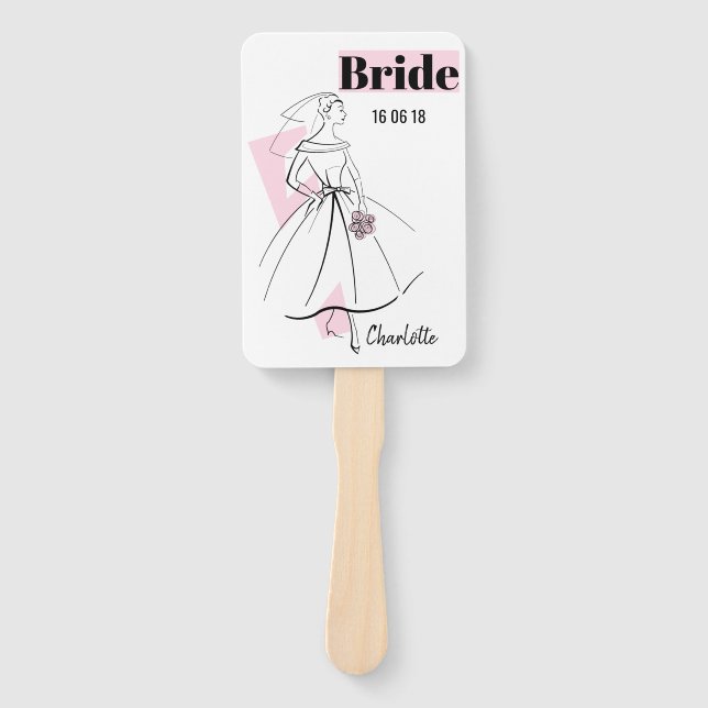 Fashion Bride Pink Bride fan paddle (Front)