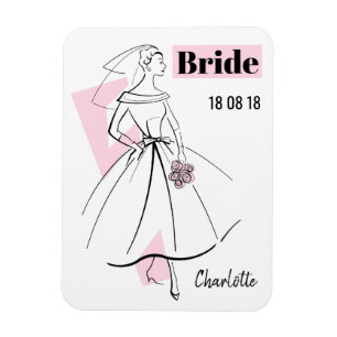 Fashion Bride Pink Bride flexible magnet