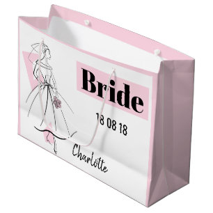 Fashion Bride Pink Bride gift bag large pink