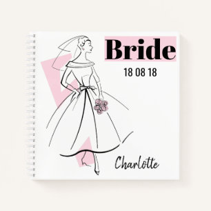 Fashion Bride Pink Bride notebook square