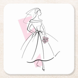 Fashion Bride Pink coaster