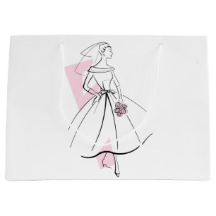 Fashion Bride Pink gift bag large