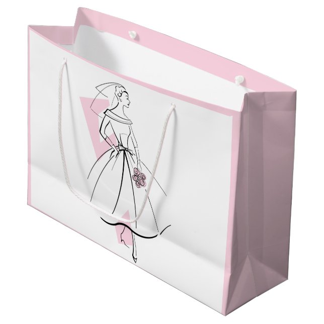 Fashion Bride Pink gift bag large pink (Front Angled)