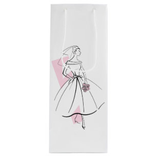 Fashion Bride Pink gift bag wine