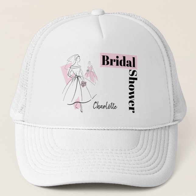 Fashion Bride Pink Group Bridal Shower hat (Front)