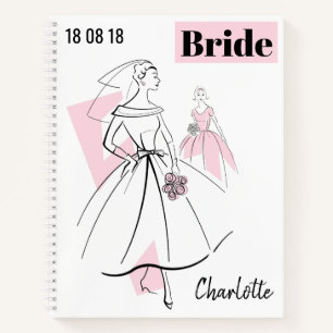 Fashion Bride Pink Group Bride Name Date multi Notebook