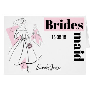 Fashion Bride Pink Group Bridesmaid Date Name hl