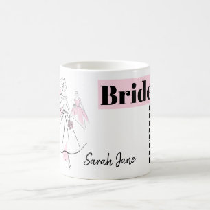 Fashion Bride Pink Group Bridesmaid Name mug
