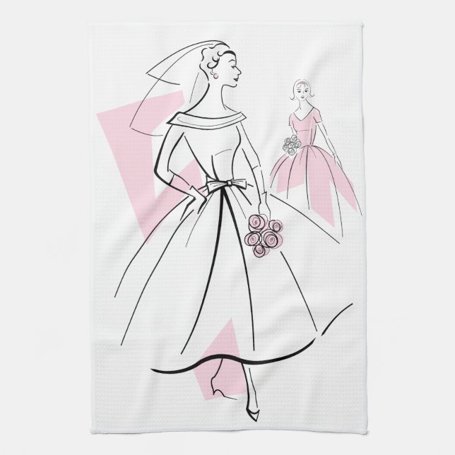Fashion Bride Pink Group kitchen towel (Vertical)