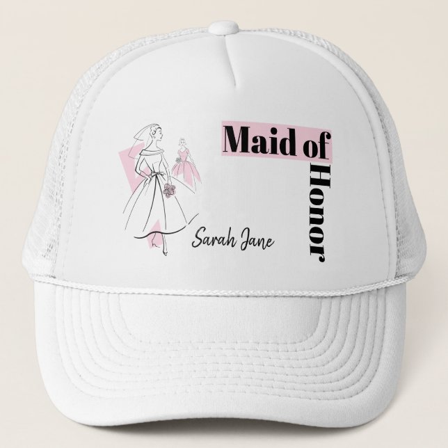Fashion Bride Pink Group Maid of Honour hat (Front)
