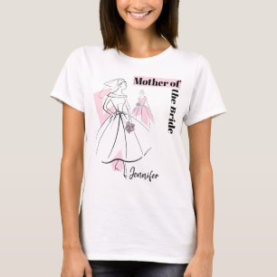 Fashion Bride Pink Group Mother of the Bride Name T-Shirt