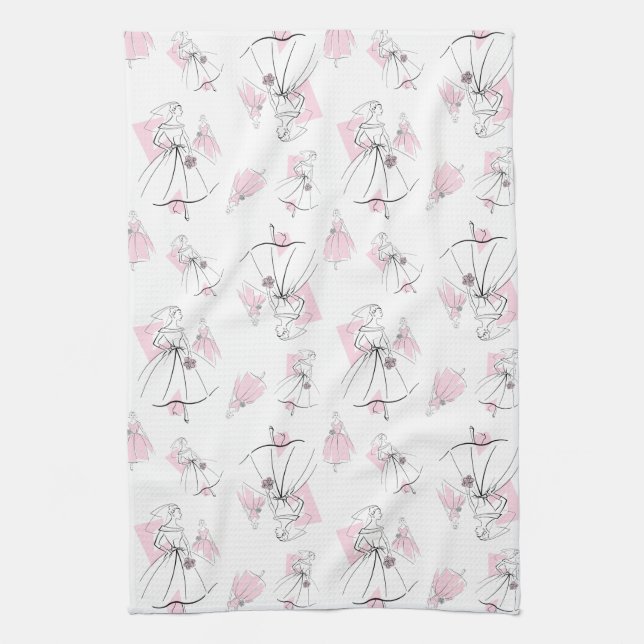 Fashion Bride Pink Group Multi kitchen towel (Vertical)