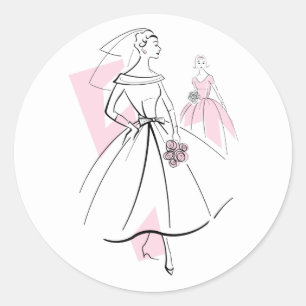 Fashion Bride Pink Group sticker round