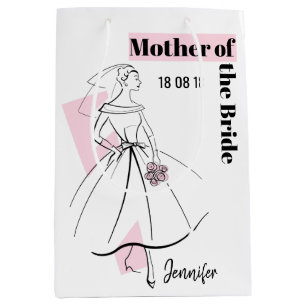 Fashion Bride Pink Mother of the Bride medium Gift Bag