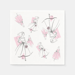 Fashion Bride Pink Multi paper napkins