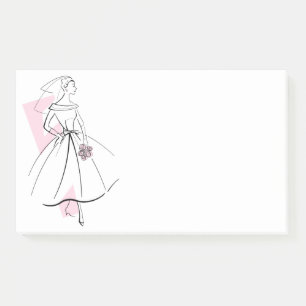 Fashion Bride Pink post-it notes