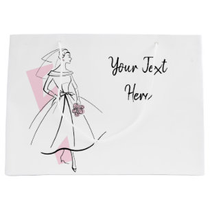 Fashion Bride Pink Text gift bag large