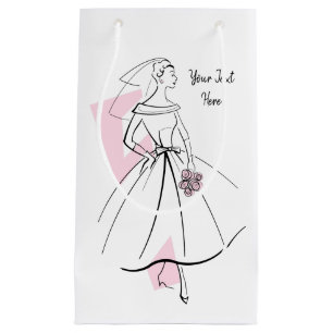 Fashion Bride Pink Text gift bag small