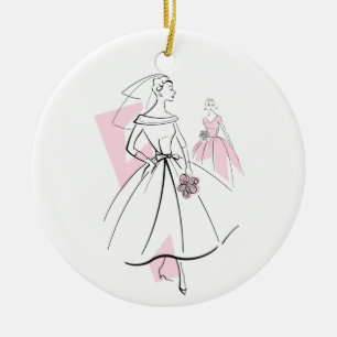 Fashion Bride Pink Text ornament