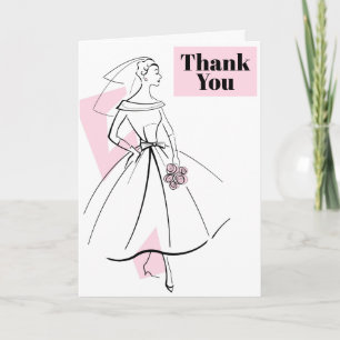 Fashion Bride Pink Thank You Text card