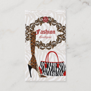 Fashion Business Card Handbag Boot Leather Zebra 2