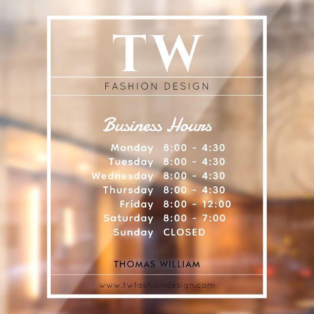 Fashion Business Hours White Transparent  (Sheet 2)