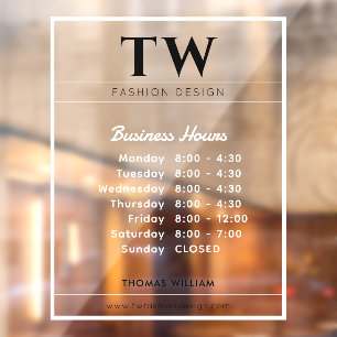 Fashion Business Hours White Transparent