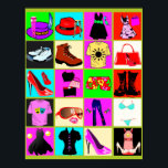 Fashion Clothes Pop Art Poster<br><div class="desc">Fashion Clothes colourful Pop Art poster</div>