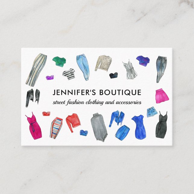 Fashion Clothing Dress Boutique Store Retailer Business Card (Front)
