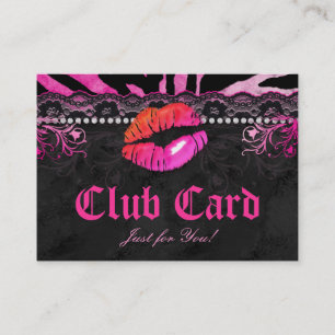 Fashion Club Card Lace Lips Zebra Pink Orange