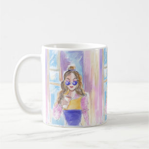 Fashion coffee girl mug
