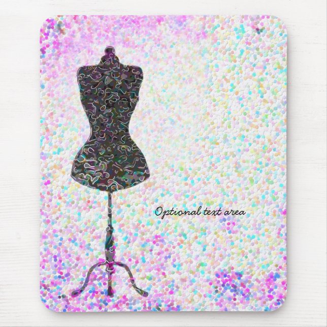 Fashion Confetti Mannequin Modern Personalised Mouse Pad (Front)