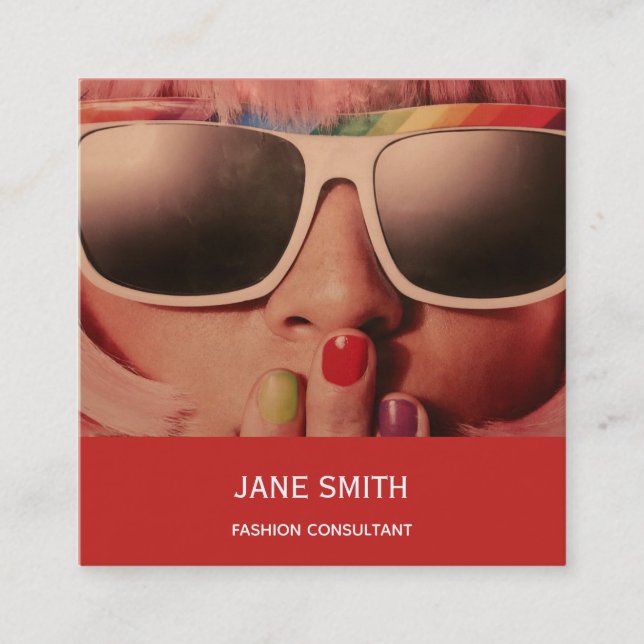 Fashion Consultant freelance professional modern Square Business Card (Front)