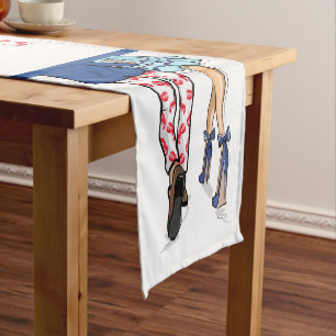 Fashion Couple Red Lobster Shower Wedding Date Short Table Runner