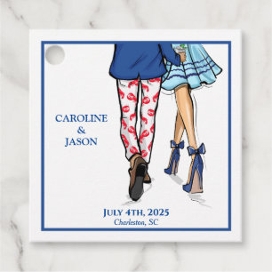 Fashion Couple Red Lobster Shower Wedding Favour Tags