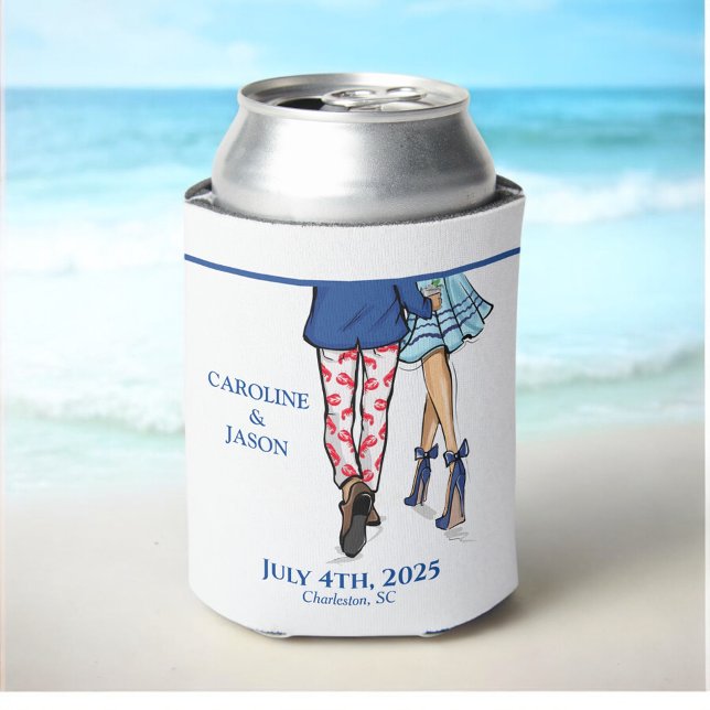 Fashion Couple Red Lobster Shower Wedding Favours Can Cooler (Creator Uploaded)