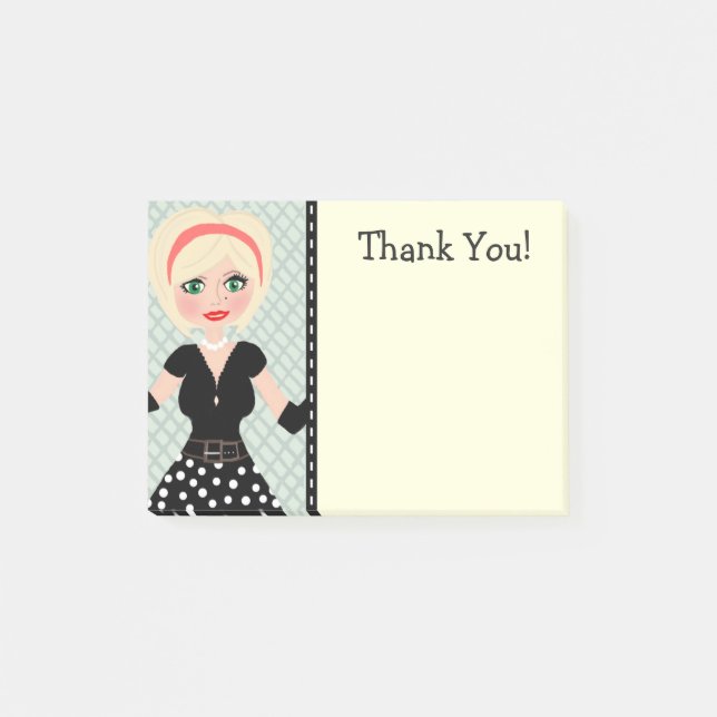 Fashion/Couture/Posh (Blonde) Thank You Post-it Notes (Front)