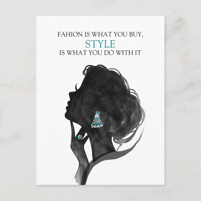 Fashion deco, stylish glamour illustration postcard (Front)