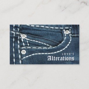 Fashion Denim Jeans Alterations Sewing Business Card