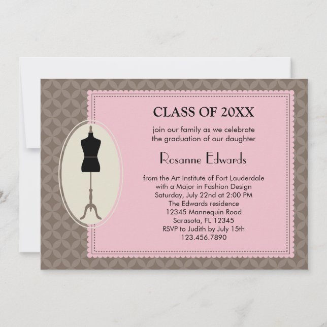 Fashion Design Graduation Invitation (Front)