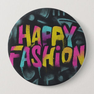 Fashion Design Happy Round 10 Cm Round Badge