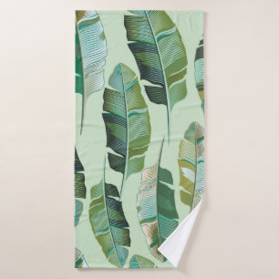 Fashion design with tropical banana plants bath towel