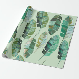 Fashion design with tropical banana plants wrapping paper