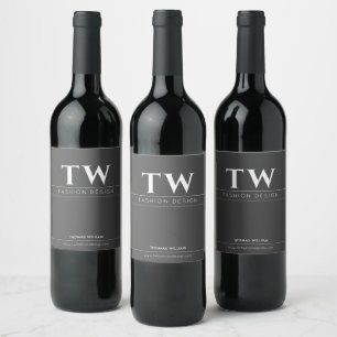Fashion Designer Black Wine Label
